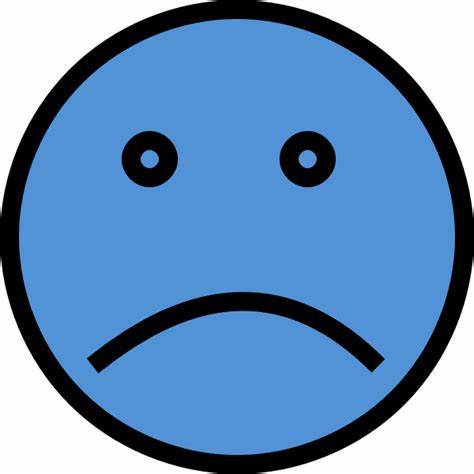 a blue sad face
